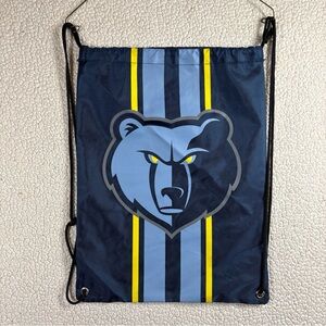 FOCO Memphis Grizzlies NBA Team Stripe Drawstring Cinch Sack Blue/Navy Backpack